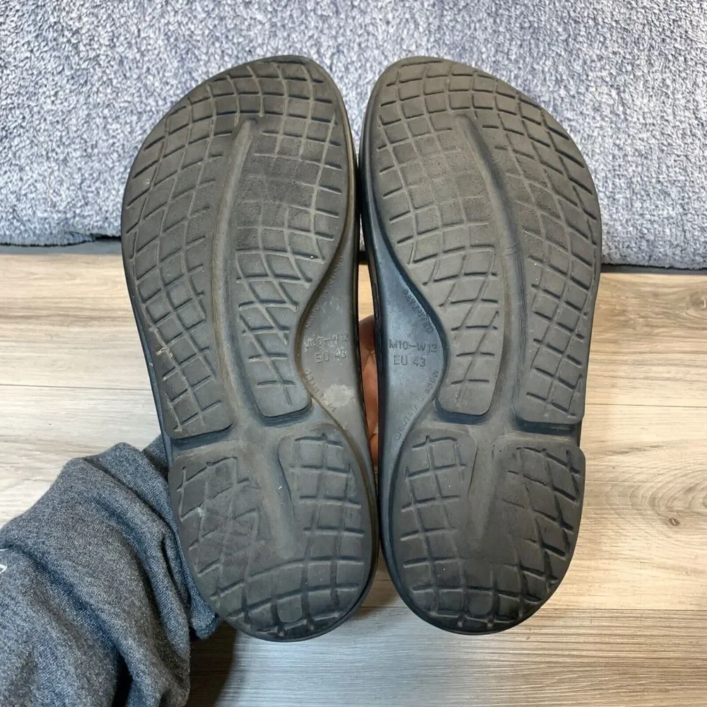 Oofos OOahh Mens 10 Womens 12 Sport Flex Slide Recovery‎ Sandals Black Slides